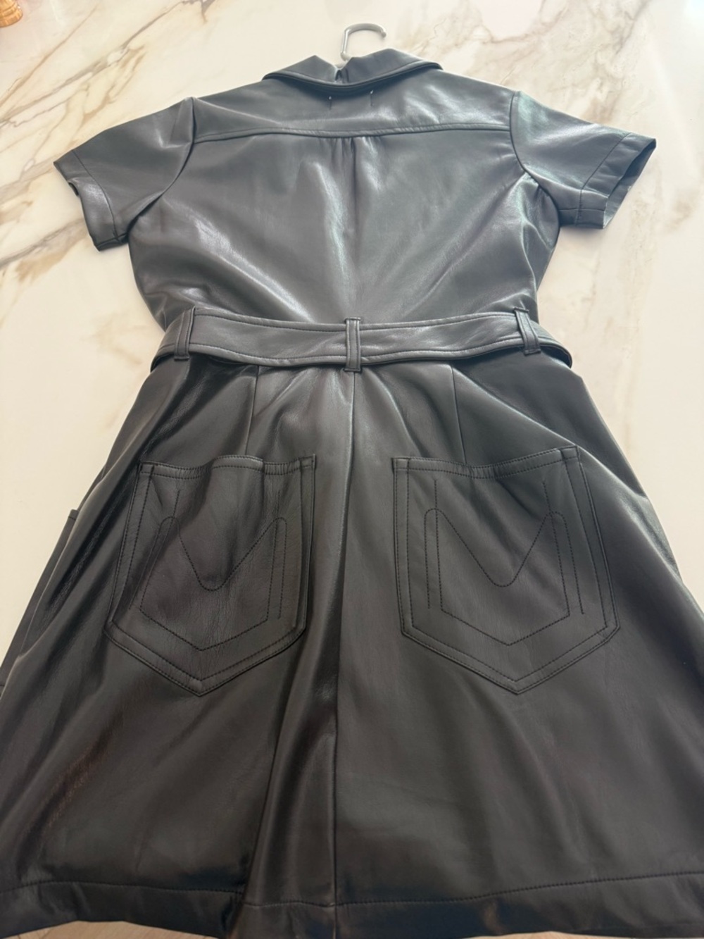 Show Me Your MuMu Black Faux Leather Mini Dress with Belt - Picture 3 of 6